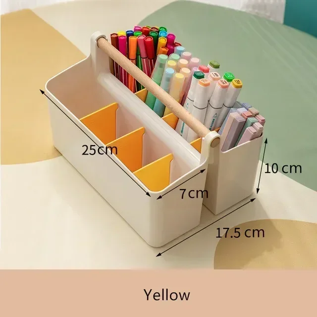 Desktop Pen Holder Large Capacity Cute Marker Pen Stationery Storage Box Creative Cartoon Pencil Holder Desktop Organizer Study