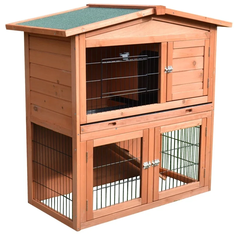 Commercial Wooden Rabbit Cage Garden Outdoor Large Bunny Pet Houses Cages With Run Wholesale Rabbit House For Sale