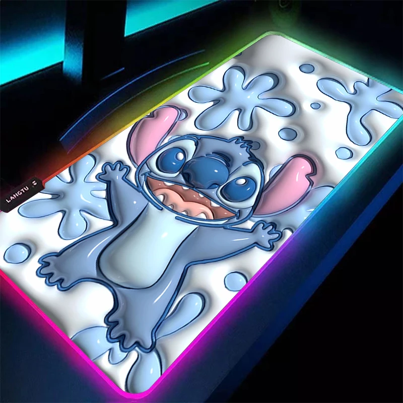 

RGB Large E-sports Mouse Pad S-Stitchs Smooth Flexible Rubber Edge White xxl Gamer PC Computer Keyboard Backlight LED Mosuepad