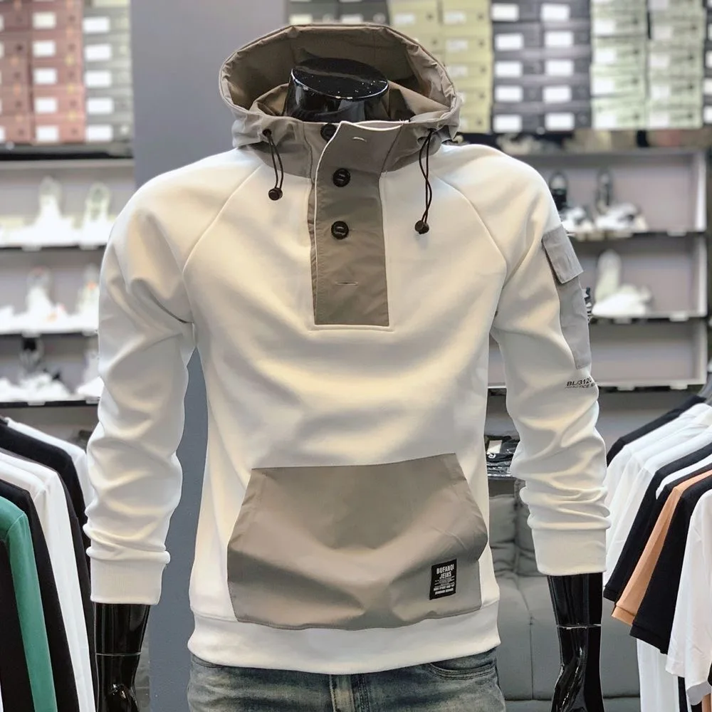 Manteau à capuche à manches longues pour hommes, vêtements optiques décontractés, haut chaud, coupe-vent, froid, mode printemps, automne, hiver