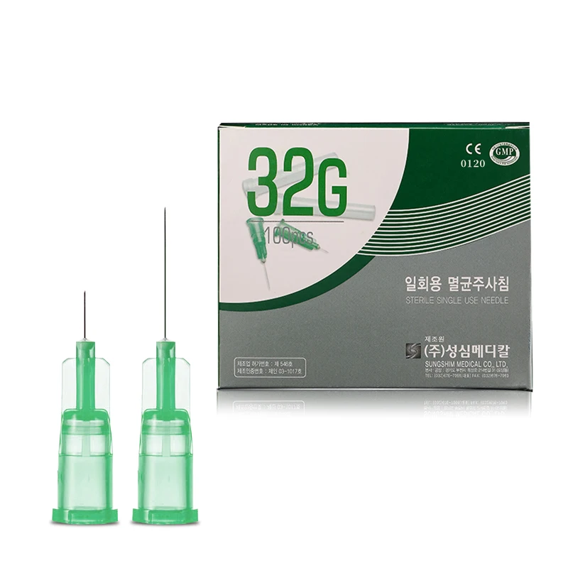 Agulha estéril descartável com ponta superfina, irrigador de dentes menores, peças indolores da pálpebra, 30G, 4mm, 25mm, 32G, 4mm, 13mm