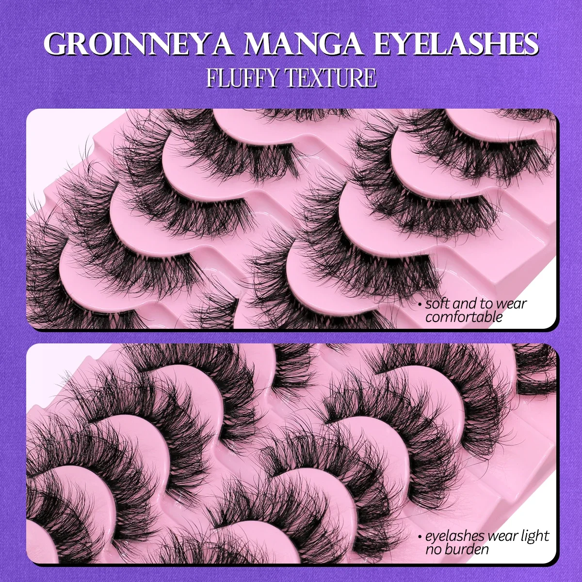 Veltrinay Faux cils oeil de chat cils vaporeux bande claire naturel Faux vison cils moelleux doux vaporeux cils maquillage