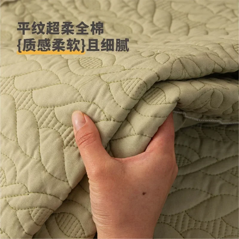 Simple Cotton Sofa Cushion One Piece with Skirt Edge Skin-friendly Four Season Sofa Pad Thick Stitched Durable Sofa Slipcover
