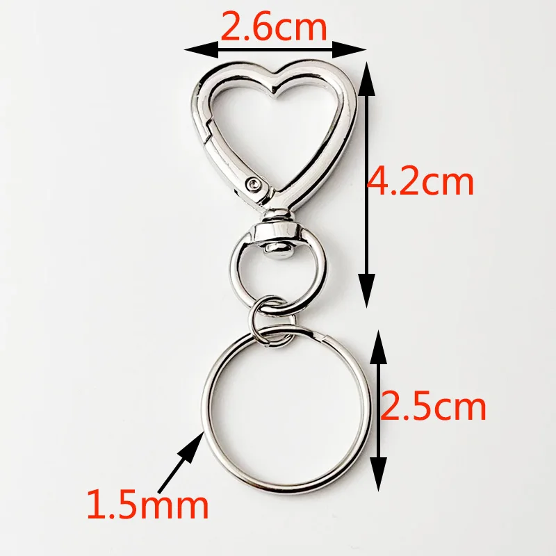 6-12Pcs Metall Herzförmigen Verschluss Zink-legierung Liebe Schlüsselbund Haken Schnalle Auswurf Schnalle DIY Tasche Spielzeug anhänger Anschluss Zubehör – Detail 4