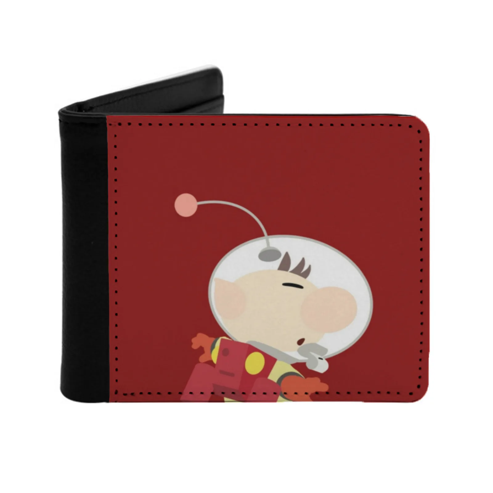 

Olimar белый в шлеме, новый мужской кошелек, короткий модный кошелек из искусственной кожи, кошелек с несколькими картами, Pikmin Nature Space Astronaut Travel