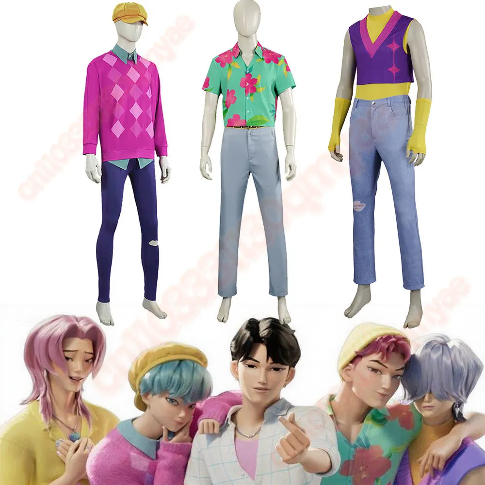 

rumi zoey mira Kpop Demons Hunters Abby Cosplay Costume Saja Boys Roleplay Shirt Pants Hat Outfits Halloween Carnival Party Suit