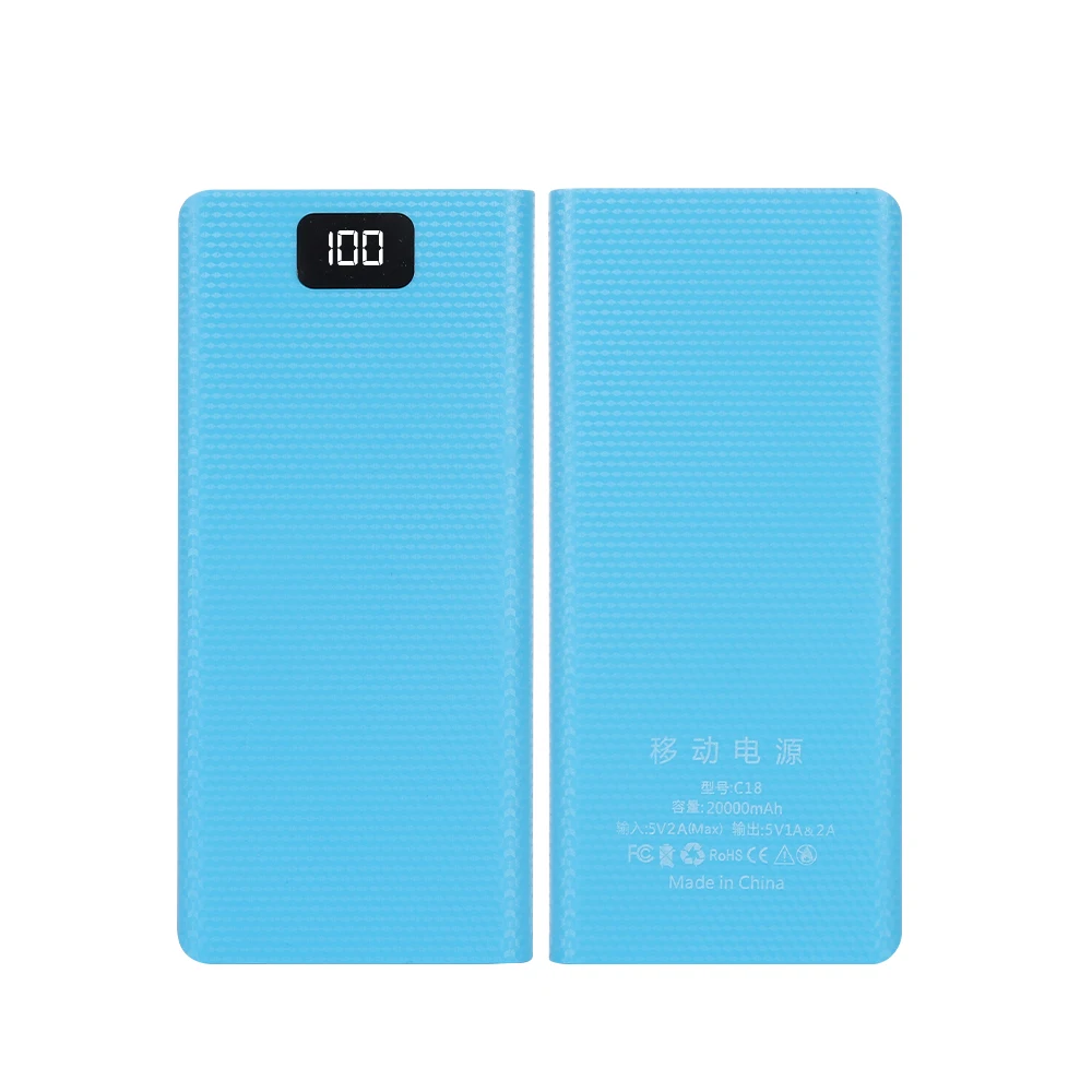 8*18650 Power Bank Cases Battery Holder Portable Dual USB Type C Charge Shell for iPhone Xiaomi Huawei 18650 Battery Cases