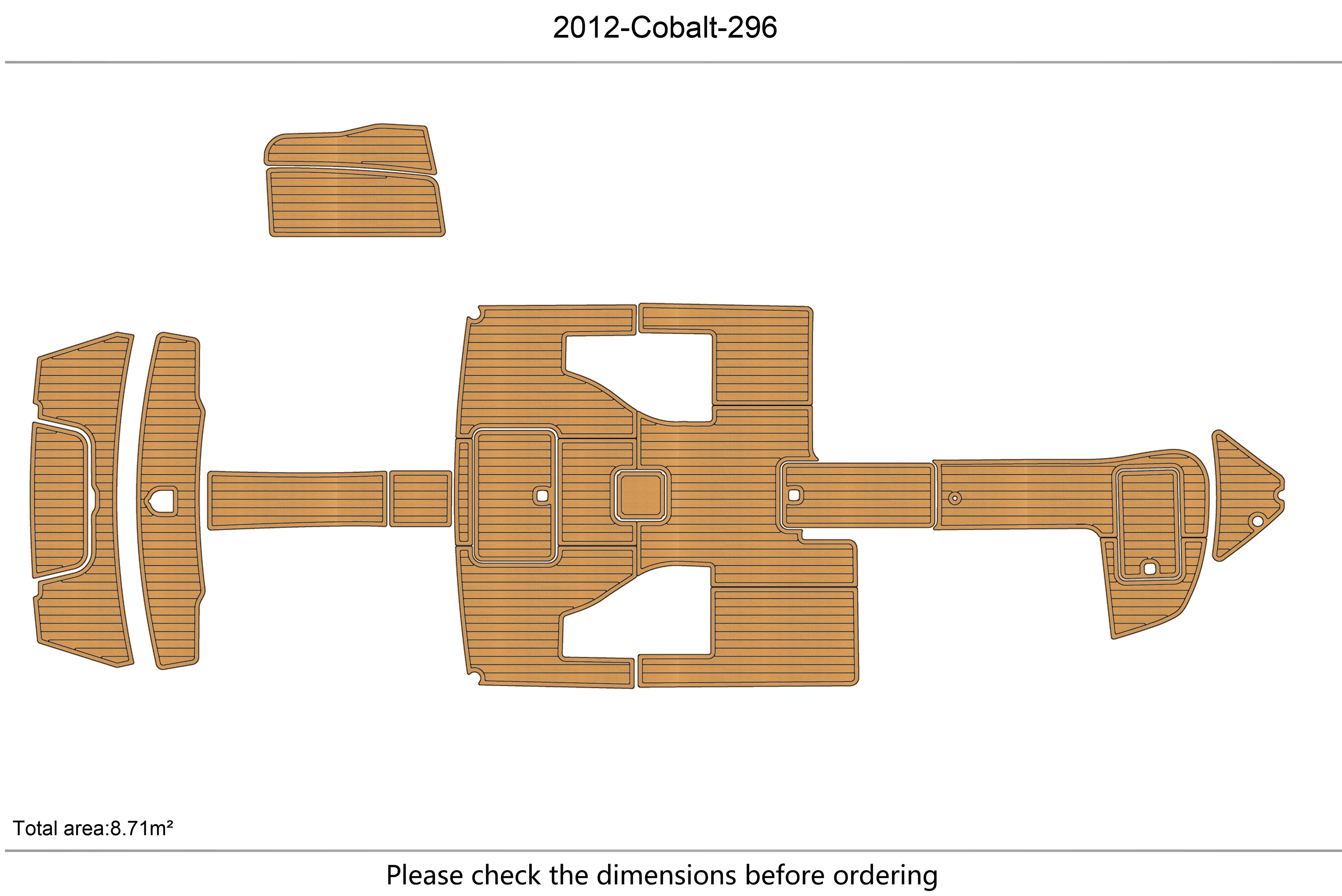 

2012 Cobalt 296 B Cockpit platform 1/4" 6mm EVA fAUX carpet Water Ski Yacht Fishing Boat Non-slip mat floor