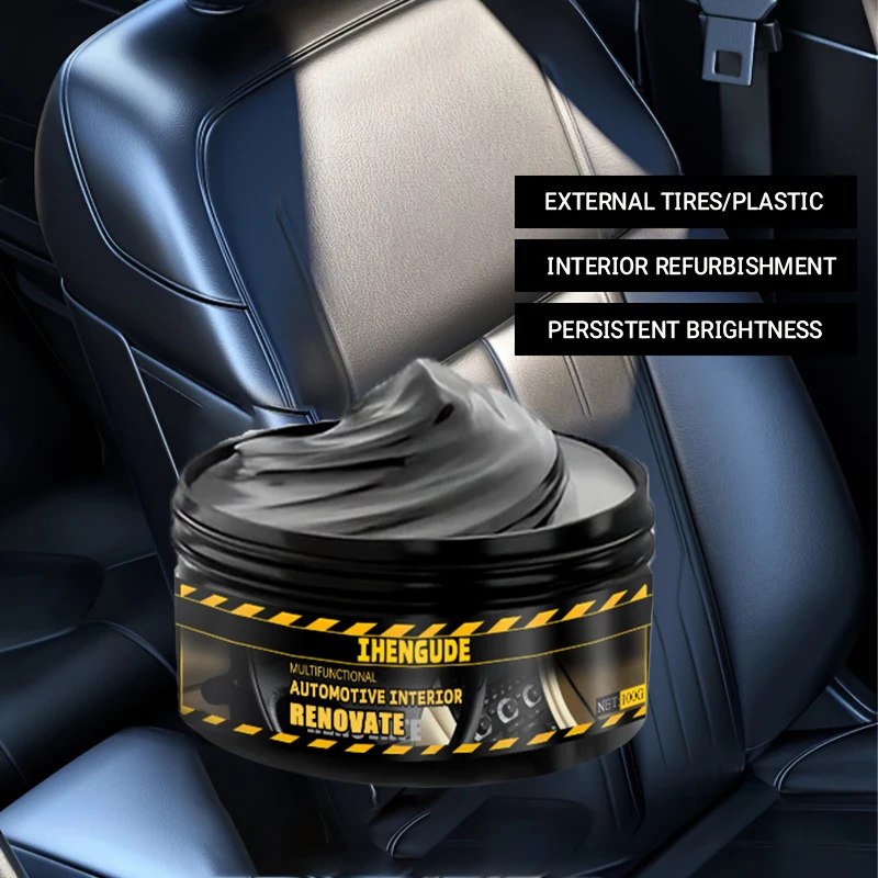 1 Piece 100g Car Tire Gloss Maintenance Agent Car Wax Tire Coating Paste Polishing Cleaning Wax - Shiny Tire and Re-Blackening Seat Care and Shiny