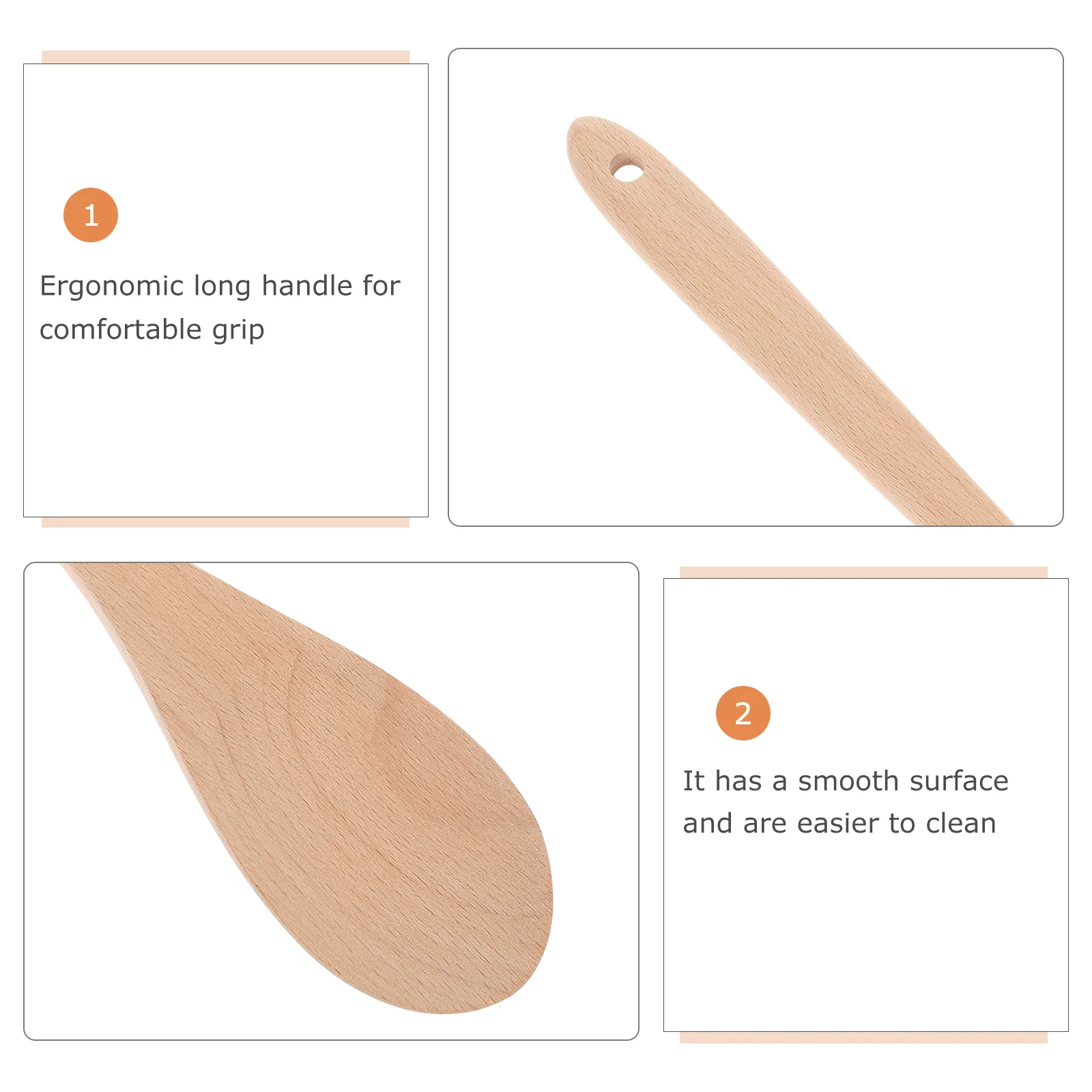 

Birch Wood Soup Spoon Long Handle Natural Wooden Stirring Spoon For Salad Rice Coffee Dessert Dishwasher Safe Smooth