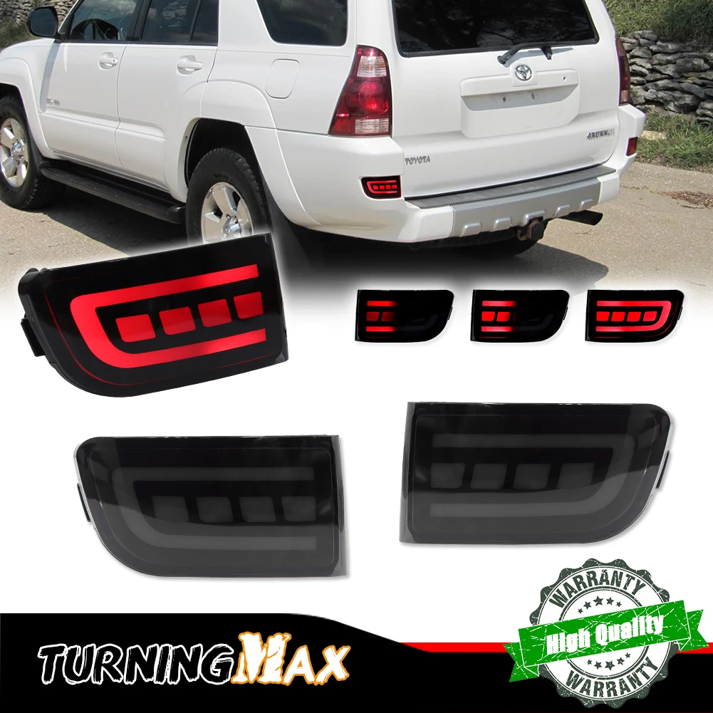 

Red LED Rear Bumper Reflector Tail Brake Signal Lights For Toyota 4Runner 2003-2005, Land Cruiser Prado 120 2002-2009