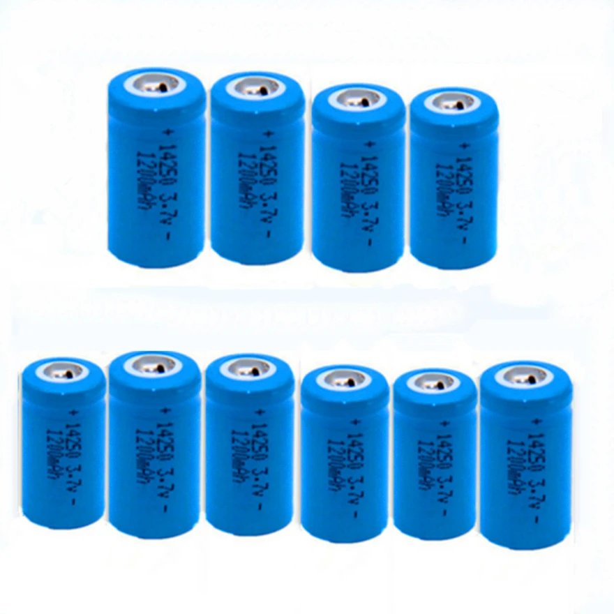 10pcs/lot 3.7V 14250 rechargeable lithium battery LS14250 ER14250H 1/2-R6 1/2 AA 1200mah rechargeable ER14250 lithium battery