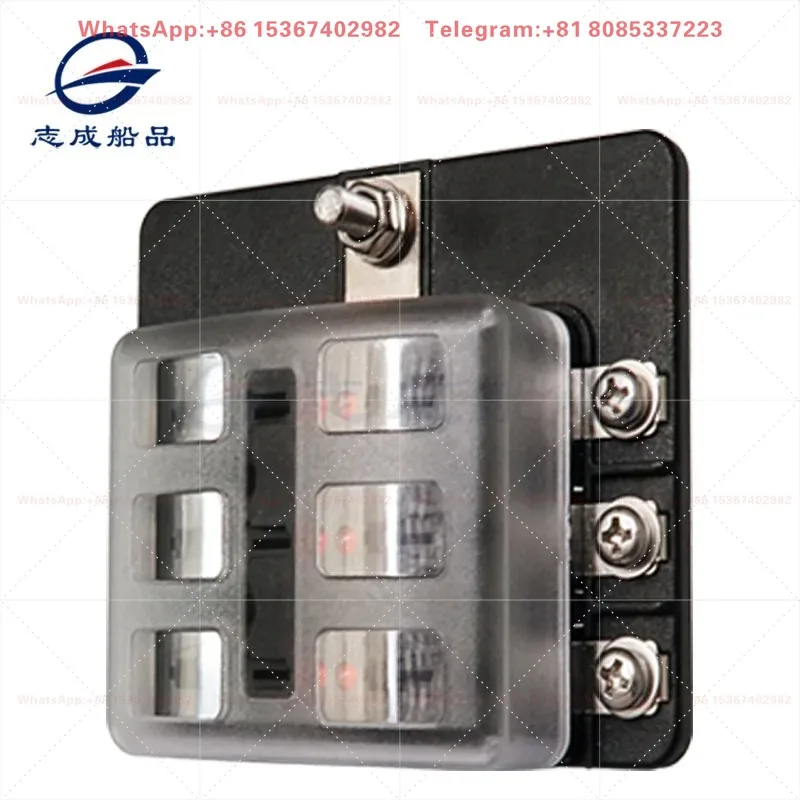 Plug in flame retardant fuse box with multiple negative poles and indicator light fuse holder
