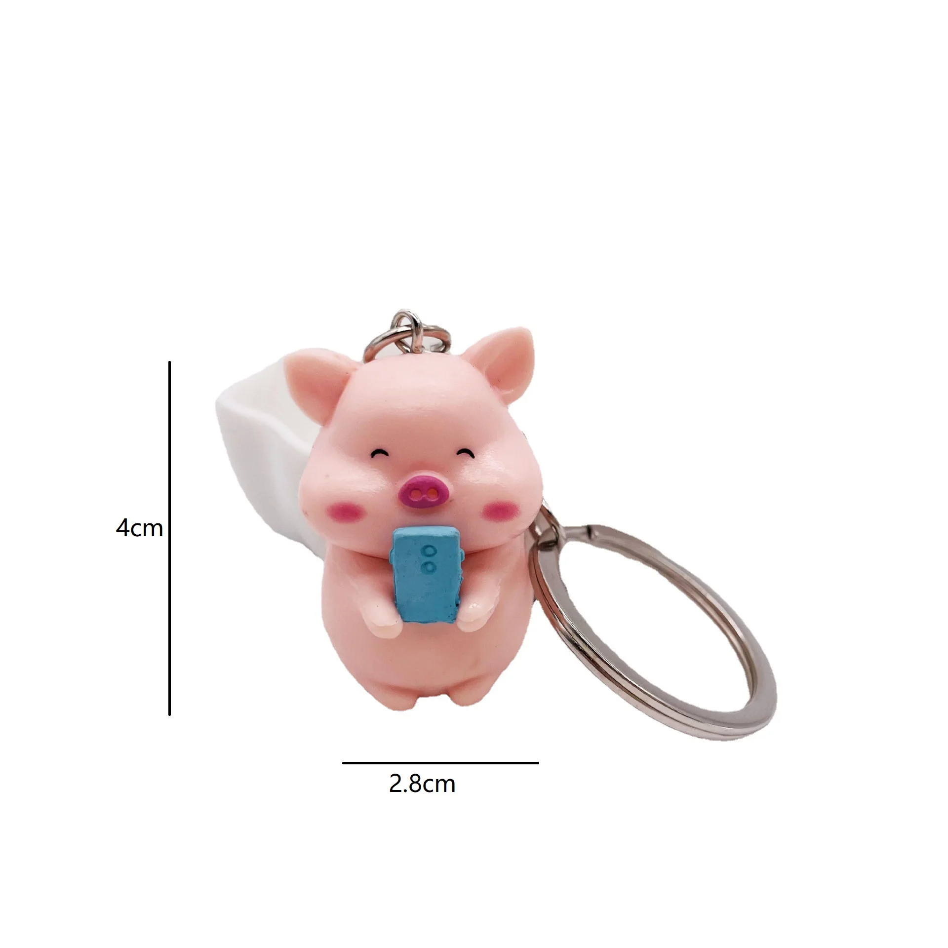 Cute Raincoat Piggy Keychain PVC Kawaii Pig Doll Key Chains Kawaii Animal Woman Girl Bag Pendant Car Key Ring Ornament Gift