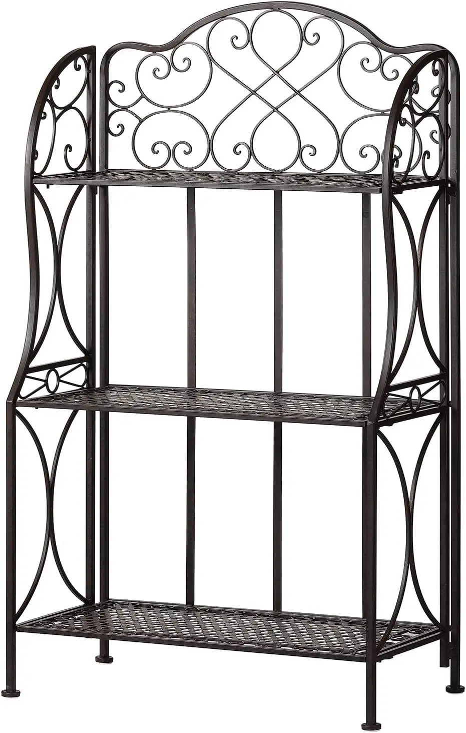 

Kitchen Metal Bakers Rack Microwave Oven Stand Kitchens with Storage Three-Tiered Kitchen Organization Shelf Rack, 27" x