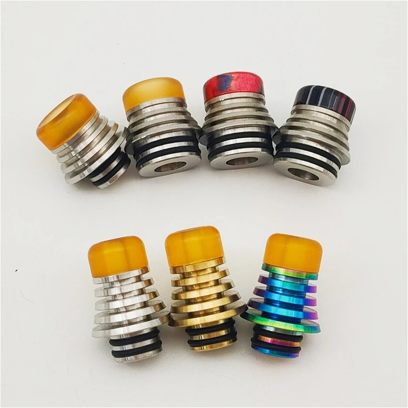 1PC 510 810 Drip Tip Stainless Steel Resin PEI Tower Shaped Straw Joint - view 3