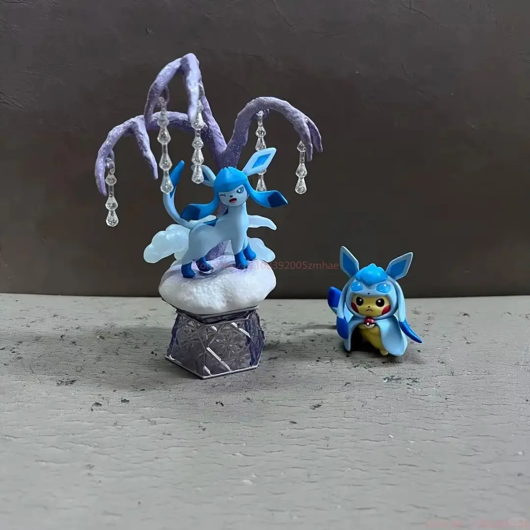 Hot Re-Ment Original Pokemon Diamond Dust Collection Blind Box Ice Type Collectible Anime  Toy Alolan Ninetales & Glaceon Gift view 6