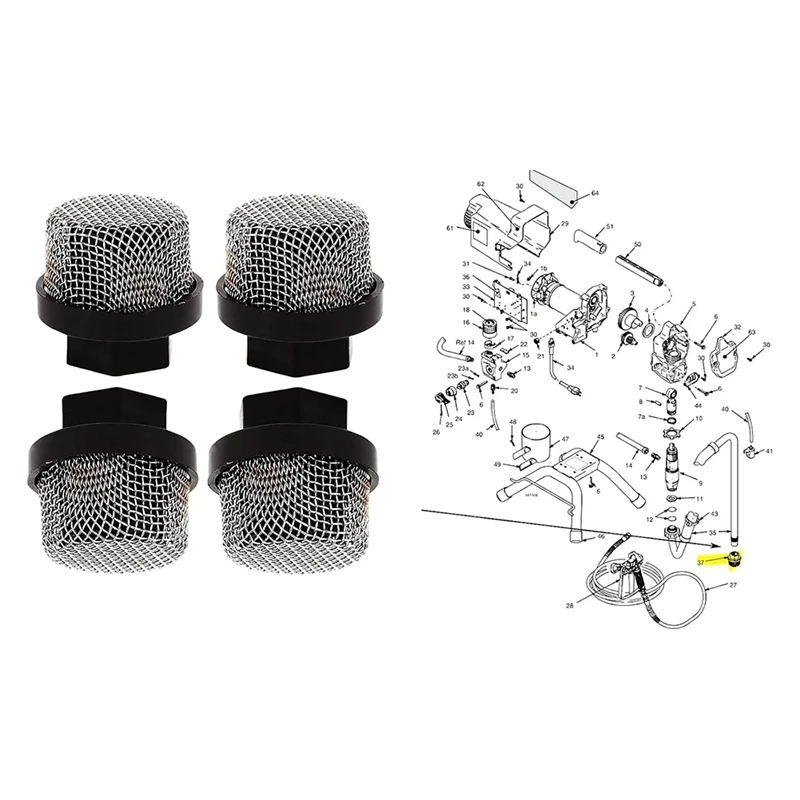 246385 Hose Inlet Strainer Filter & 244194 235014 Sprayvalve Drain Valve Set For 390 395 490 495 595 Pump Repair