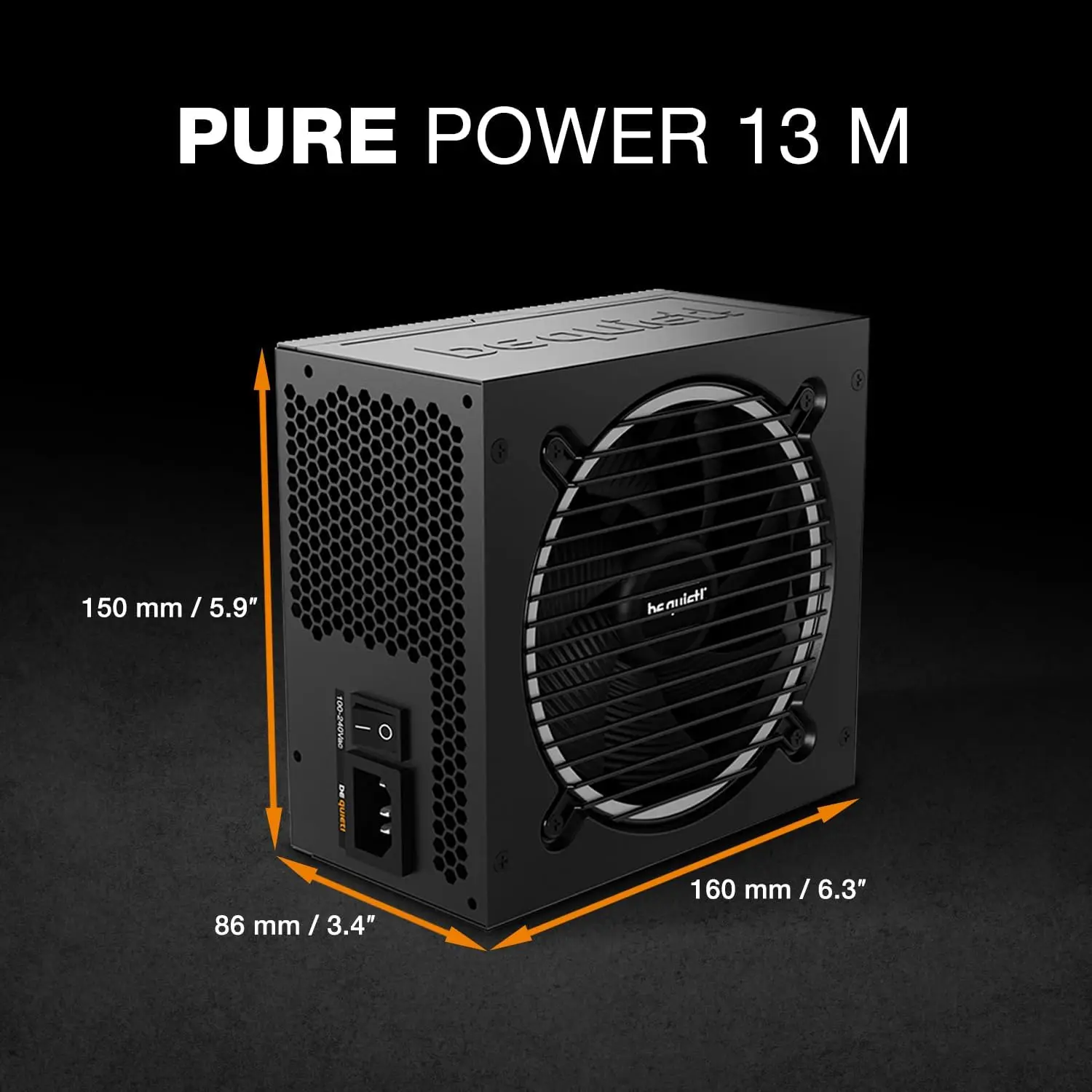 Pure Power 13M 850W 80 Plus Gold ATX 3.1 PSU, PCIe 5.1, Semi-Passive Fan