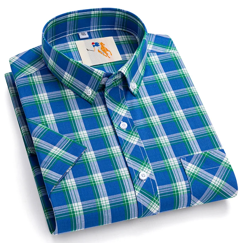 

Summer New Fashion Men's Shirts Short Sleeve Cotton Casual Plaid Shirt Thin Soft Comfortable Male Clothing Plus Size 8XL 7XL 6XL