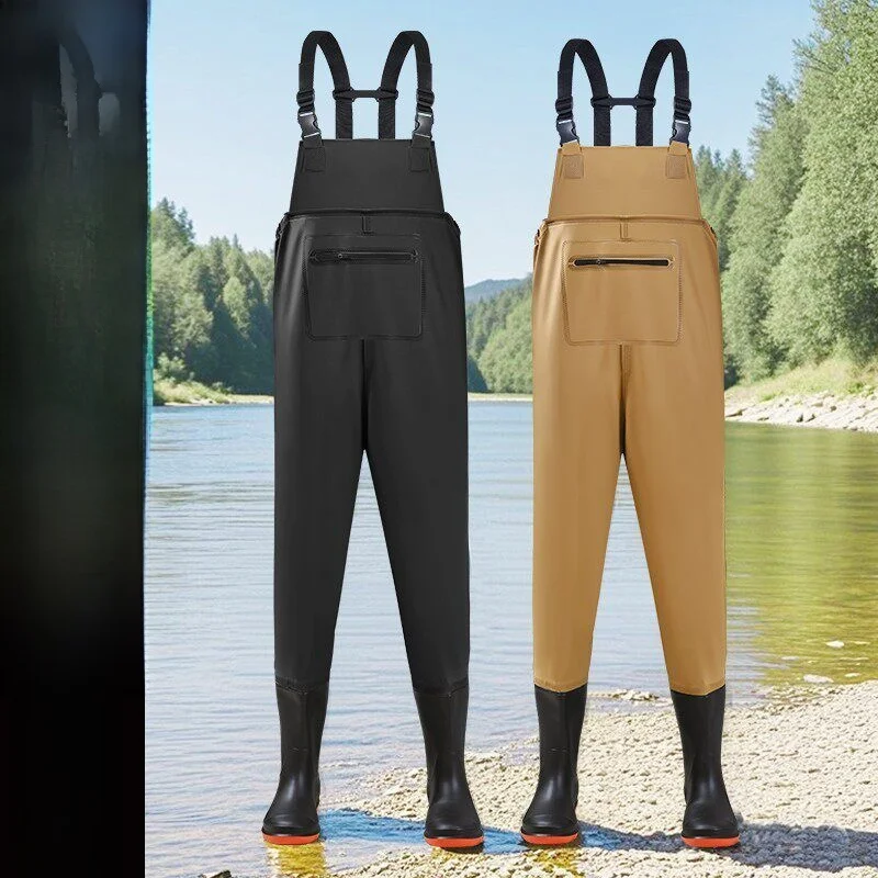 men's-waterproof-fishing-pants-boot-overalls-integrated-rain-pants-fishing-gear-breathable-overalls-durable-pvc-material