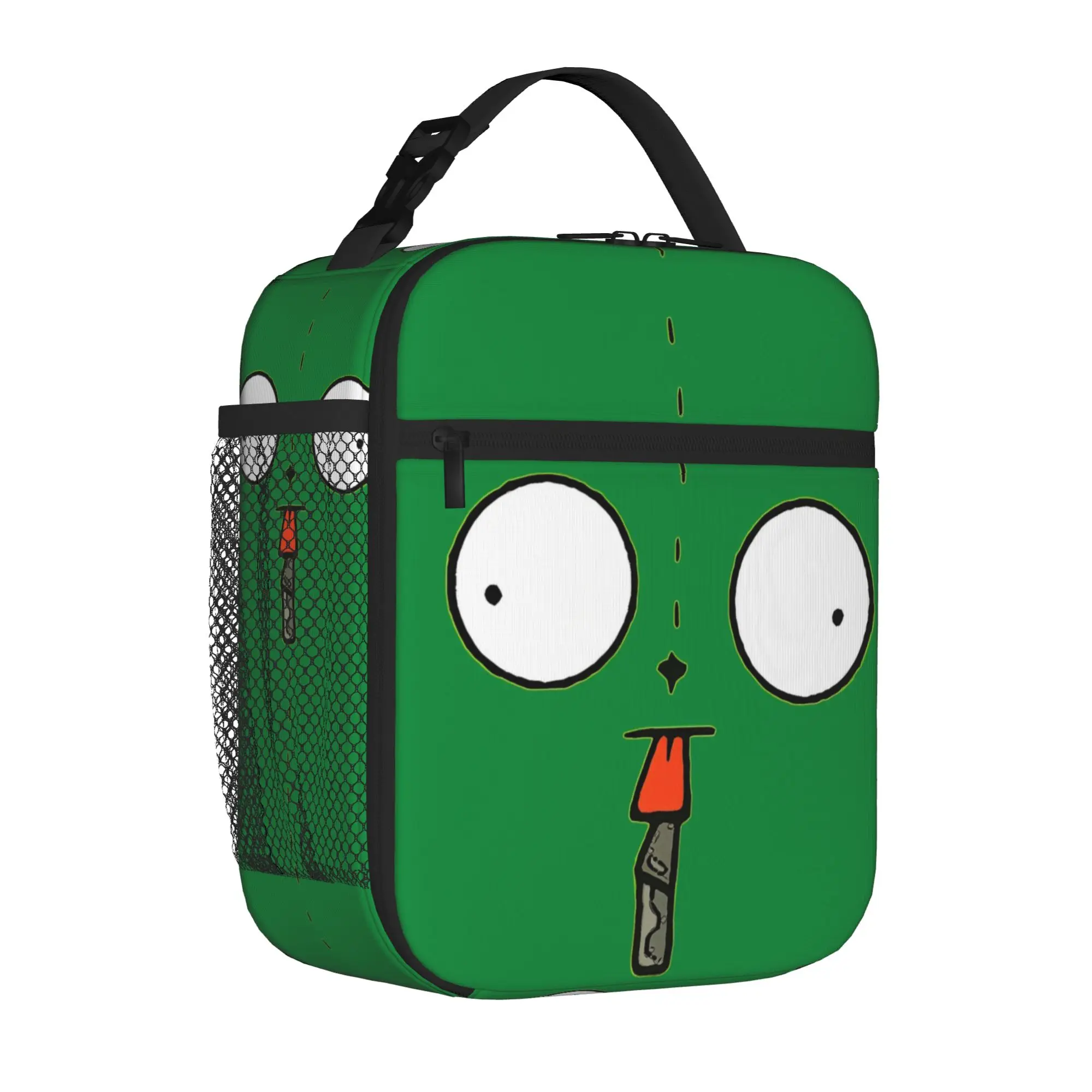 Invadered Gir Dib Robot Zim Tote Insulated Lunch Bag Cartoon Portable Food Bags Leakproof Thermal Cooler Washable Bento Box