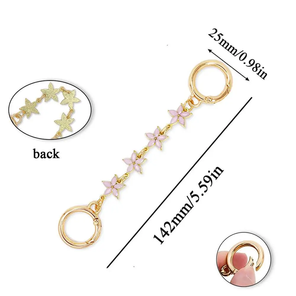 Удлинительная цепочка для сумки, кошелек через плечо, цепочка в форме цветка, ремешок для сумки, подвесная пряжка, цепочка «сделай сам»,