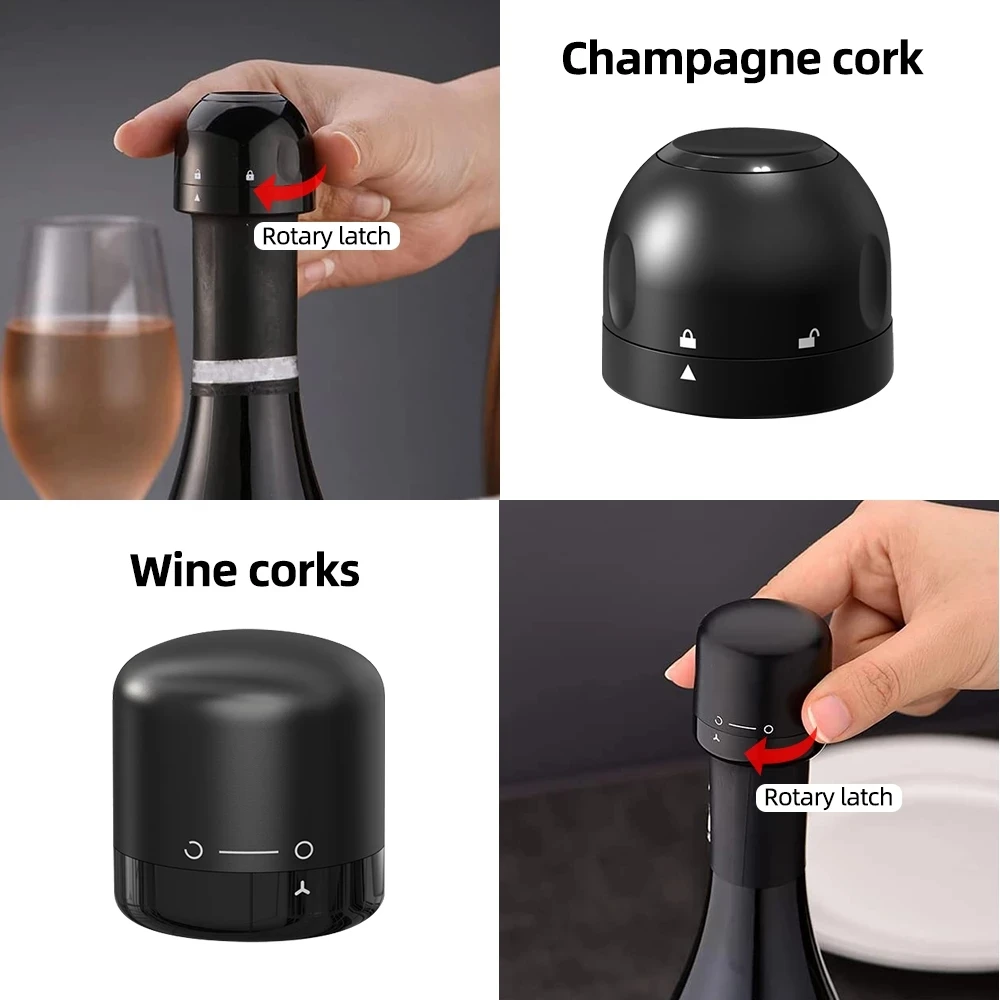 xiaomi Vacuum Reusable Red Wine Corks Champagne Bottle Sealer Cap Stopper Set Leak-proof Fresh Keeper for Wine Plug Bar Tool new