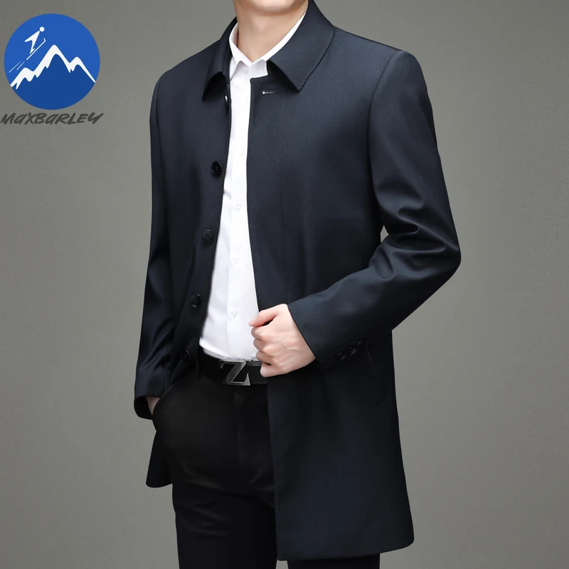 

COMXZ Англия Уличный Тренч Мужской Осень 2025 Дизайнерский Топ Роскошная Ветровка Тренч Мужской Однотонный Высококачественный Длинный Пальто