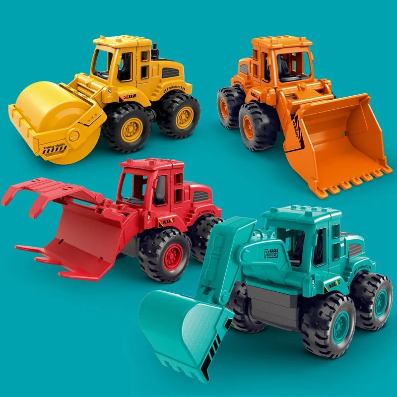 Child's Engineering Vehicle Toys Construction Excavator Tractor Bulldozer Fire Truck Models Kids Toy Mini Car Toy Children Gifts