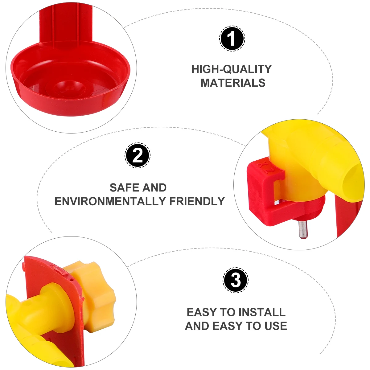

10pcs Chicken Waterer Drinking Fountain for Chickens Farming Bowl Pigs Drinker Poultry Dispenser Steel Ball Waterer Suitable