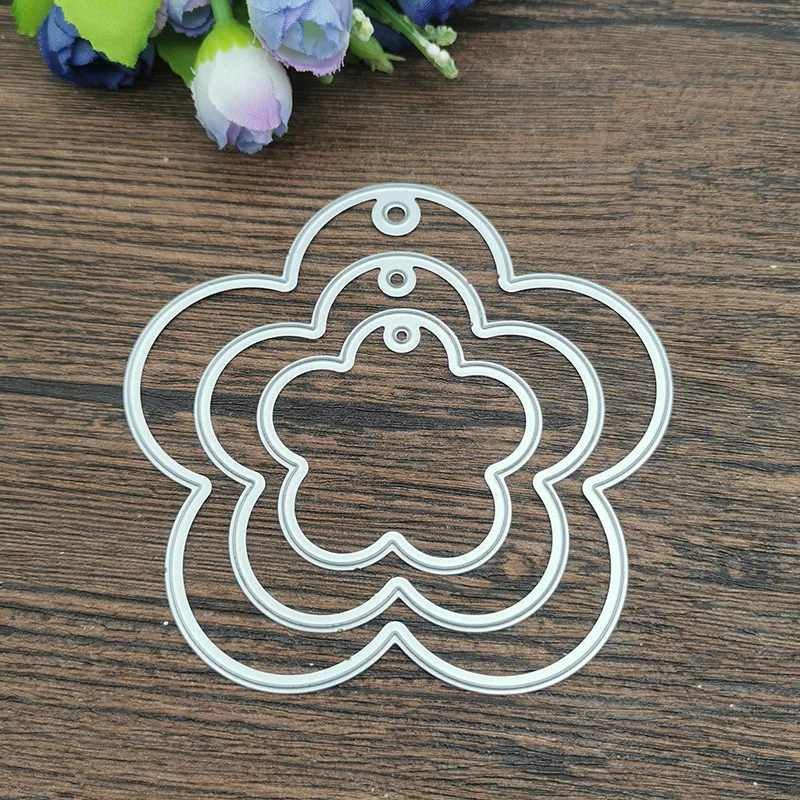 3pc Plum blossom frame set Metal Cutting Dies Stencils For DIY Scrapbooking Decorative Embossing Handcraft Die Cutting Template