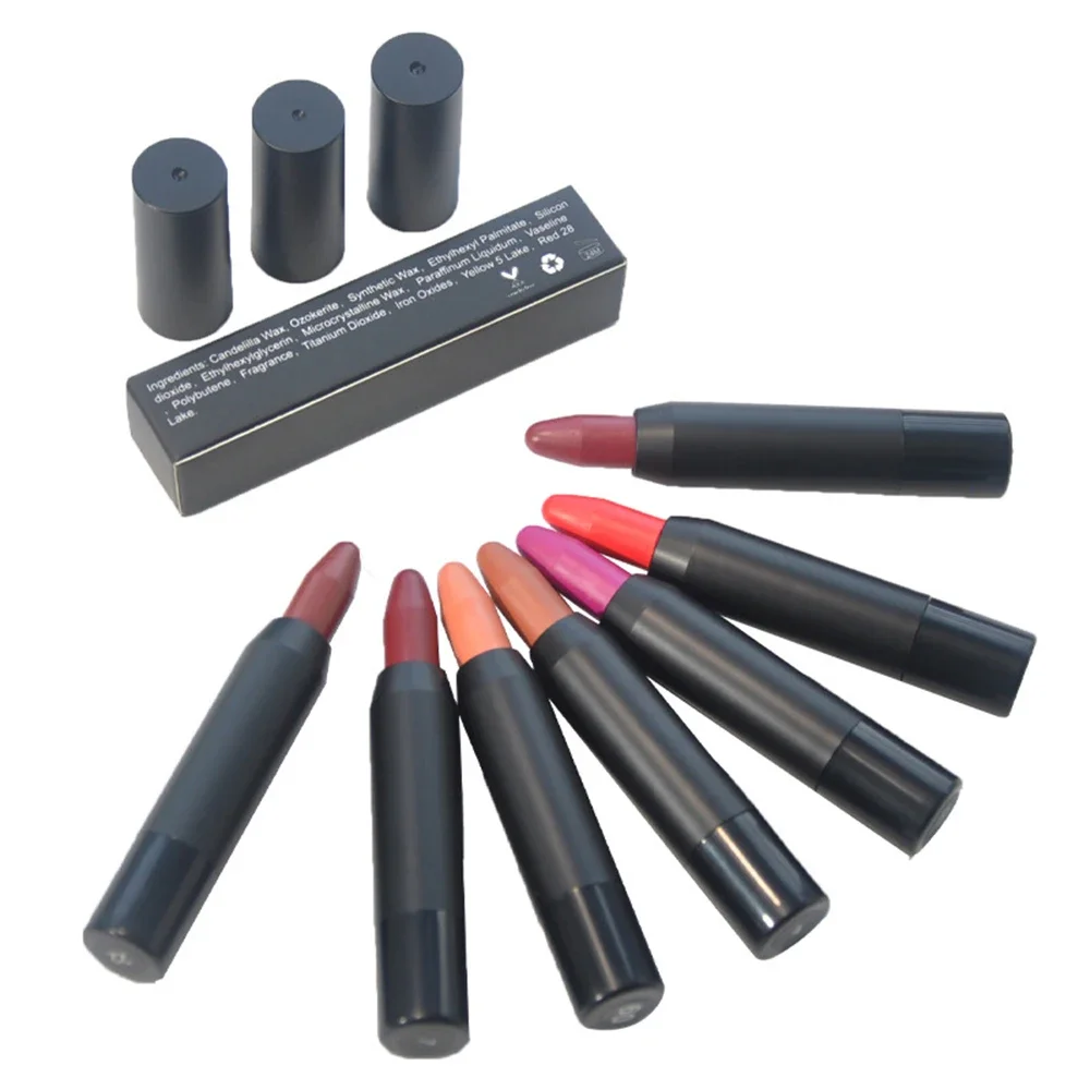 

Waterproof 12 Color Matte Private Label Lipstick Custom Bulk Solid Lip Stick Makeup Foreign Trade Popular Non-stick