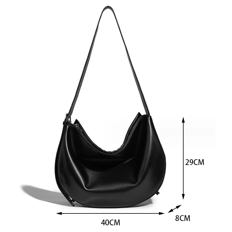 Bolso cruzado de cuero PU suave de gran capacidad para mujer, bolso de mano, bolso de hombro informal, bolso para axilas, nuevo