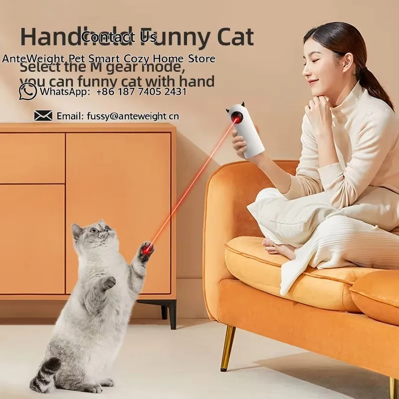 Automatic Eco-Friendly Plastic Cat Toys Interactive Smart Teasing Pet LED Laser Indoor Toy Accessories Handheld Electronic