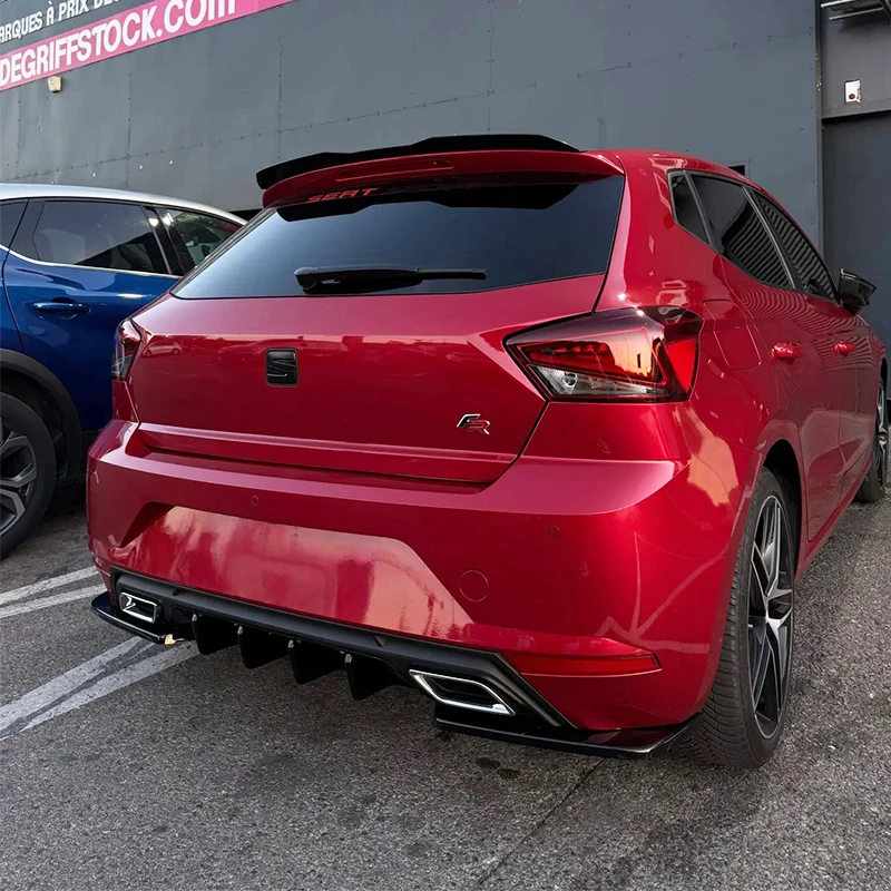 Para Seat Ibiza Mk5 Standard / FR 2017-2021, Estilo Maxton, Divisor Lateral Trasero para Parachoques, Difusor Trasero, Spoiler