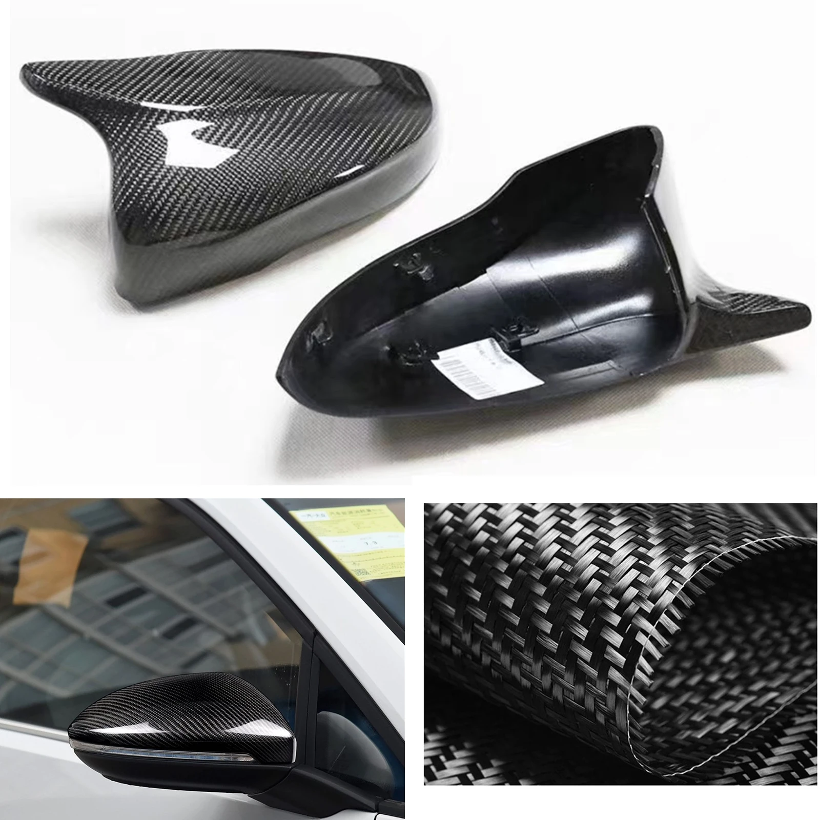 

Carbon Fiber Mirror Cover For Volkswagen VW Golf 6 Touran Bora 2011-2015 Car Side Rear View Caps Reverse Case Shell Replacement