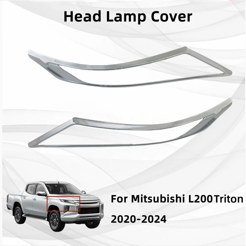 

Head Lamp Cover Trim Car Stickers Car Exterior Chrome For Mitsubishi L200 Triton 2020 2021 2022 2023 2024 Exterior Components