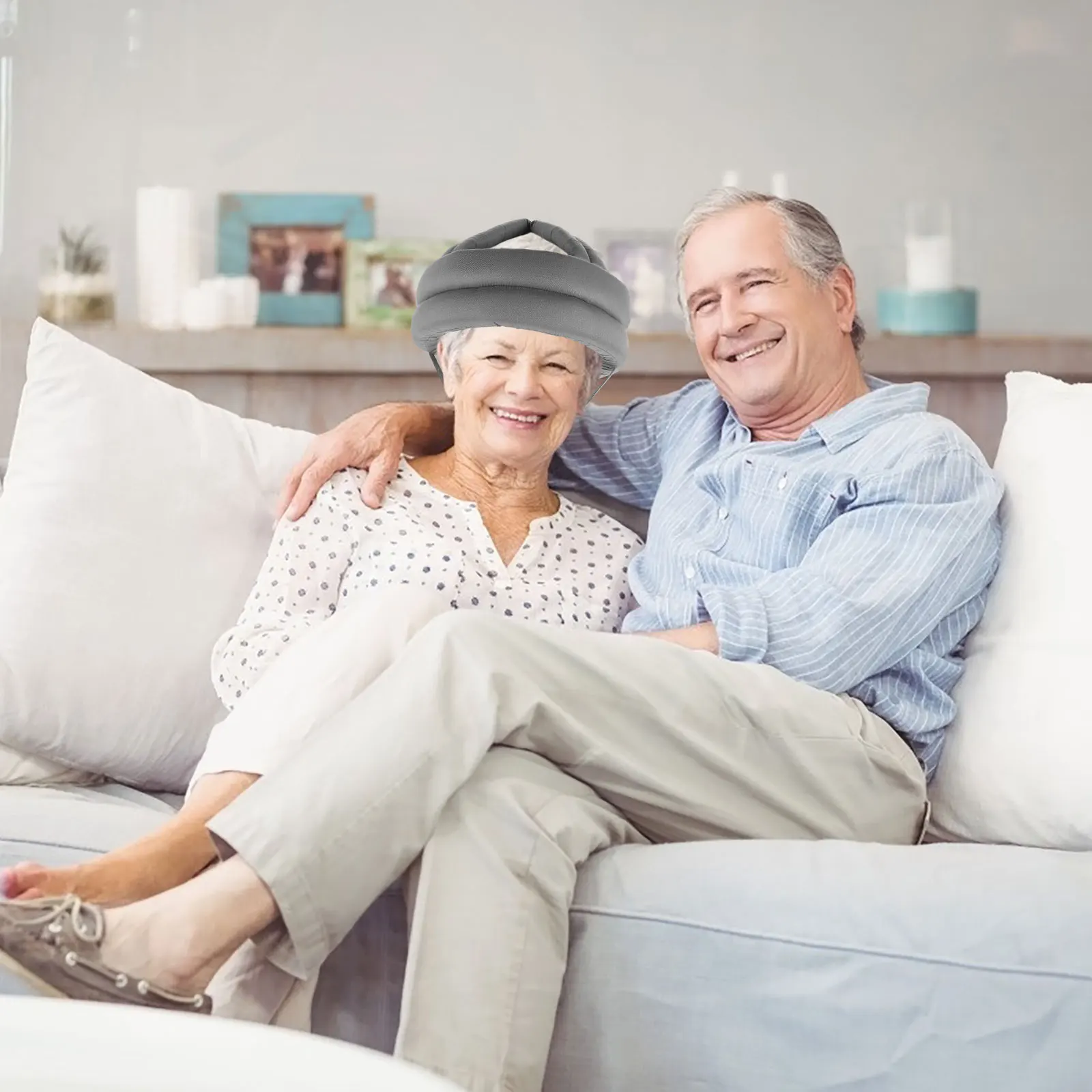

Soft Protective For Elderly Breathable Anti-Fall Head Cap Fall Prevention Hat With Sponge Padding Adjustable Senior