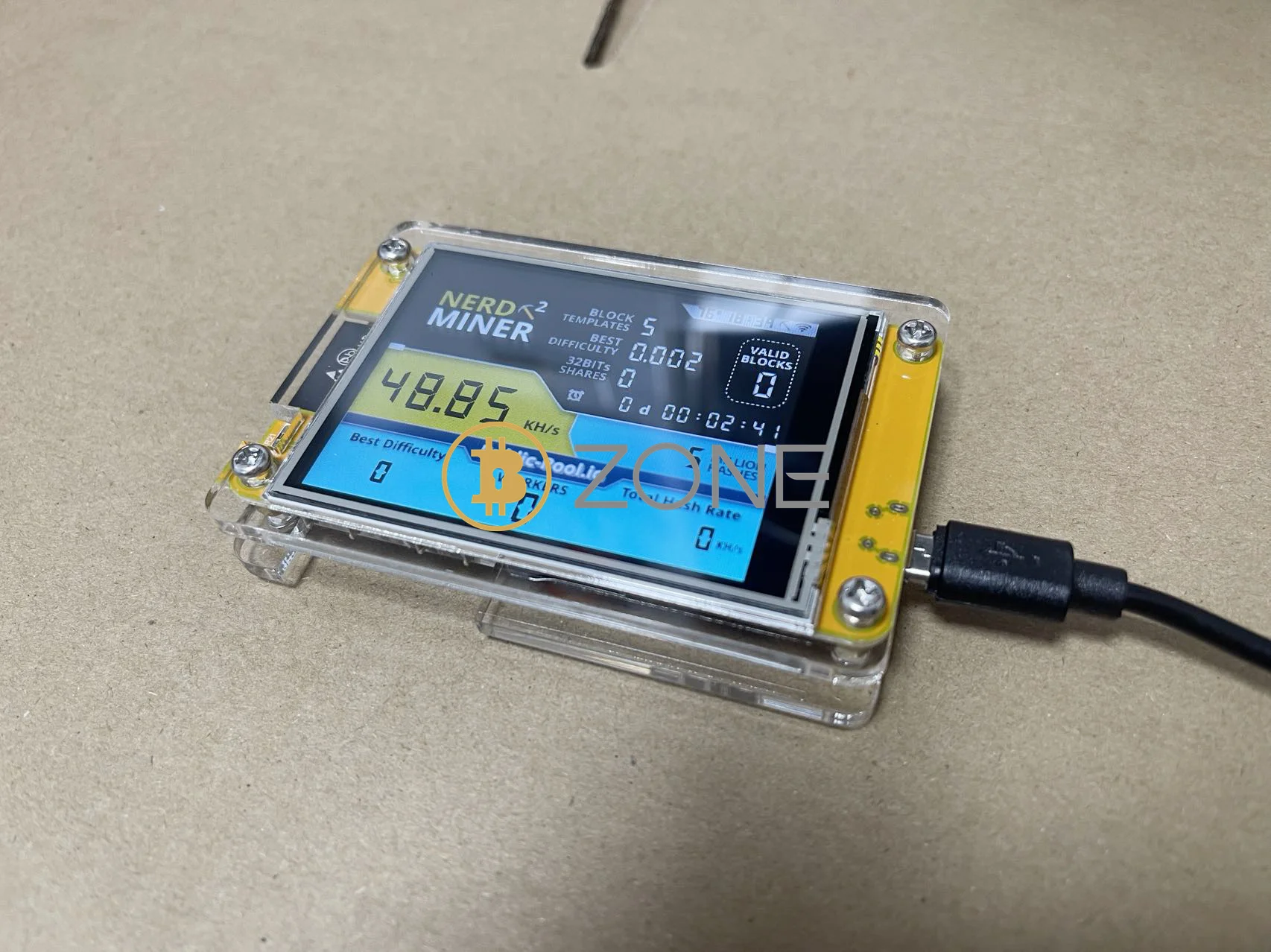 Imagem -05 - Smart Display Bitcoin Miner Crypto Solo Loteria Nerd Miner v2 Esp322432s028r Hashrate 49km s 2.8