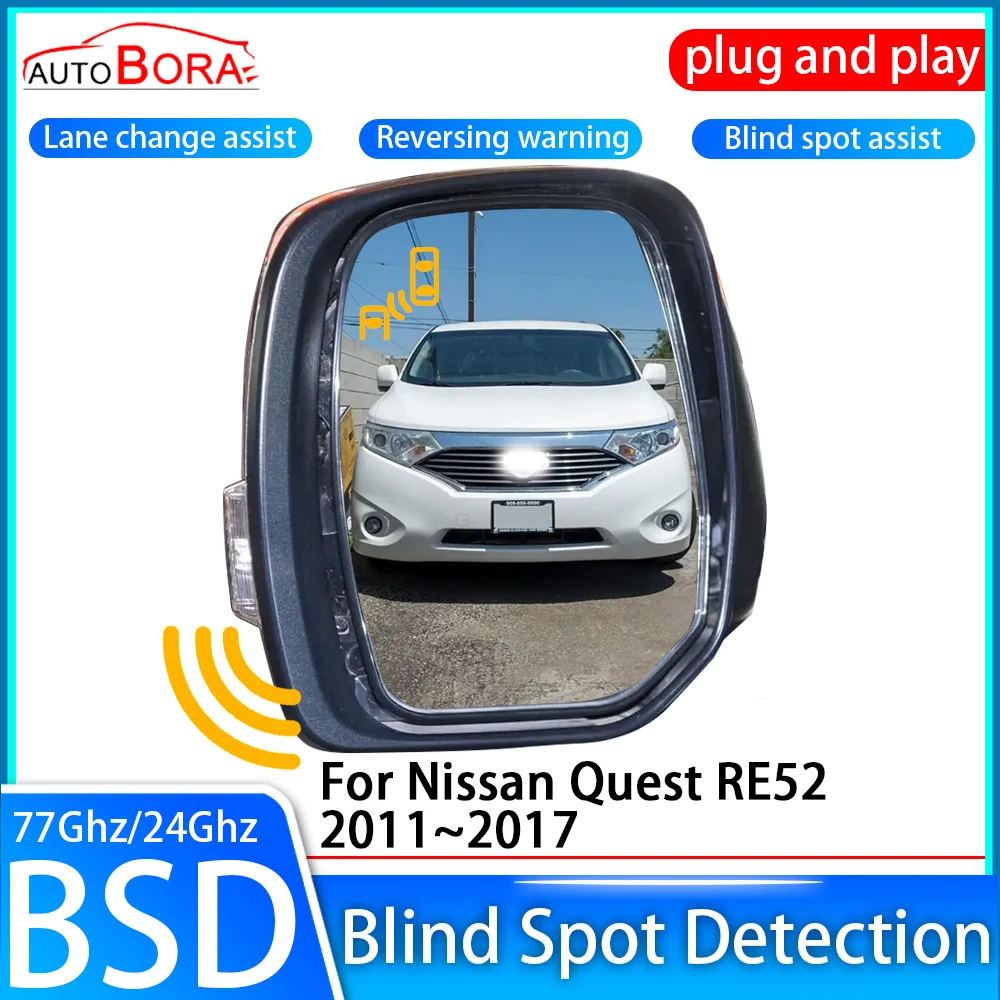 ZhuCamX Car Blind Spot Detection System BSD BSA BSM Sensor Drive Rear Mirror Monitoring for Nissan Quest RE52 2011~2017