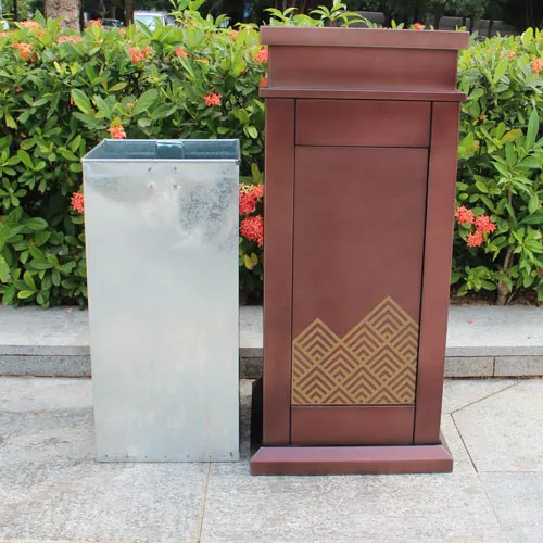 open stainless steel indoor trash cans, large garbage containers, suitable for fast food restaurants and shopping malls