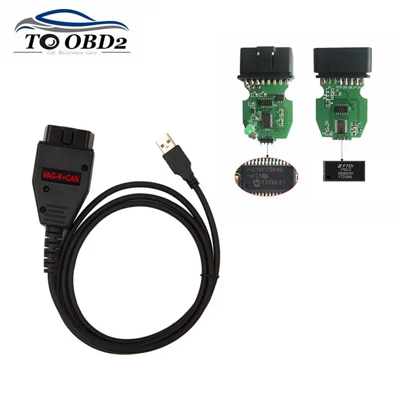 

Для VAG K + CAN Commander 1.4.0 диагностический сканер OBDII для кабеля VAG 1.4 COM Для vag PIC18F25K80 FTDI FT232RL Чип бесплатная доставка