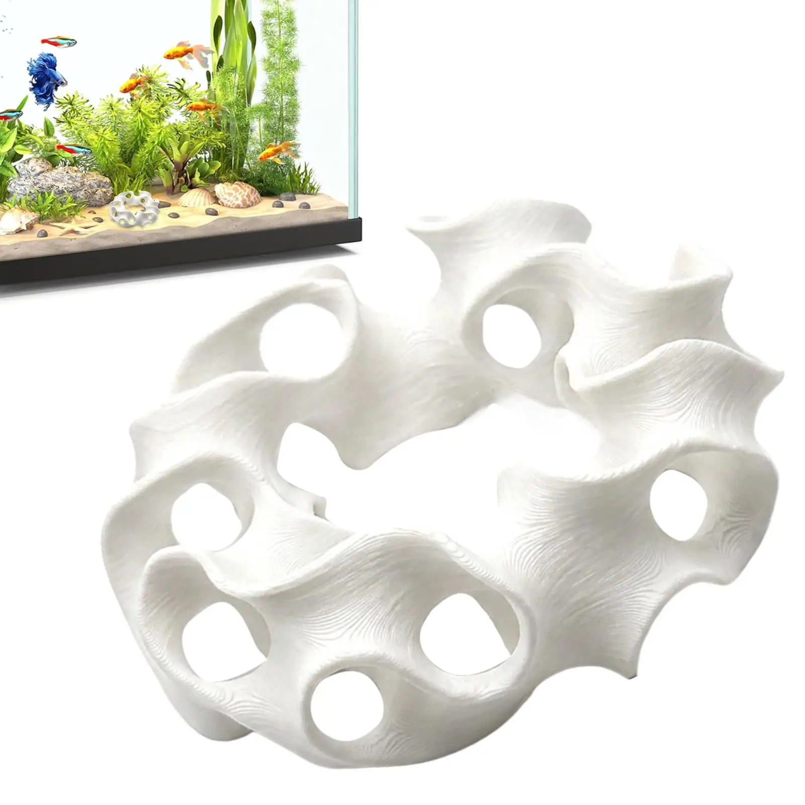 Aquarium-Deko Betta-Hängematte Fisch-Deko Schwimmende Betta-Versteckshöhle Garnelenhöhle Aquarium-Hängematte, Schwimmender Futter- und Ruheplatz – Detail 8