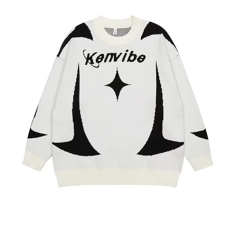 

Мужской трикотаж свободного кроя на осень-зиму, большие размеры, 300 пу, в стиле гонконгской моды, с бейсбольным воротником и ромбовидным узором