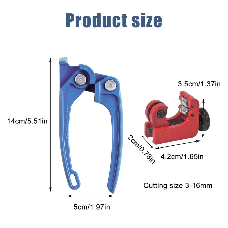 Penyok Pipa 3 IN 1 ROHRBIEGEZANGE BREMSLEITUNG BIEGEN + ROHRABSCHNEIDER 3-16 mm WERKZEUG SET