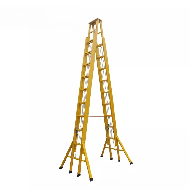 

Insulated double-lift herringbone ladder 5-6-7-8 meters Insulated telescopic herringbone ladder, engineering ladder lift