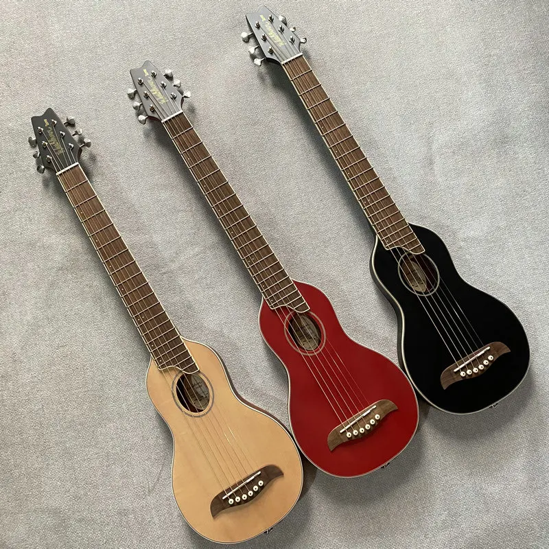 Travel Guitar 34\' Spruce Solid Top Mini Size Acoustic Guitar with Padded Bag Genuine and Original Washburn Authorised Produced