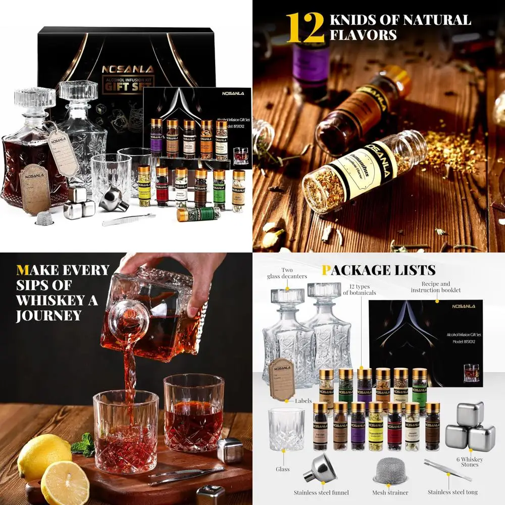 

Набор для заварки спирта своими руками со стеклянной бутылкой и камнями виски — 12 натуральных вкусов, набор барных инструментов для виски, водки и рома