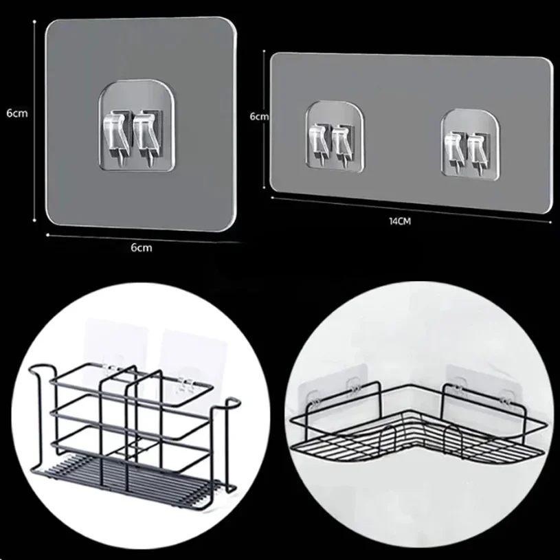10/20 PCS Seamless Adhesive Hooks Transparent Home Acrylic Strong Self Adhesive Hooks Bathroom Kitchen Claw Buckle Hanger
